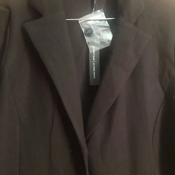Tahari My Perfect Shape Women’s Size 1X Rayon Blend Black Notched Collar Blazer