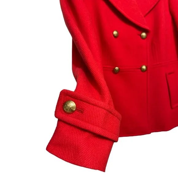 TALBOTS Double-Breasted Peacoat in Red Size 4