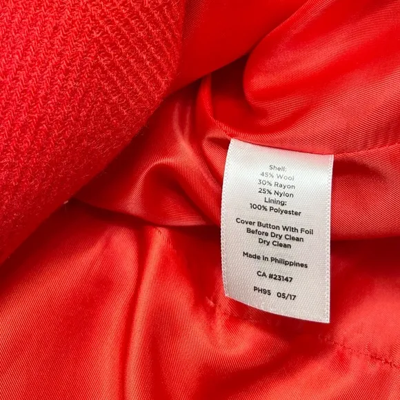 TALBOTS Double-Breasted Peacoat in Red Size 4