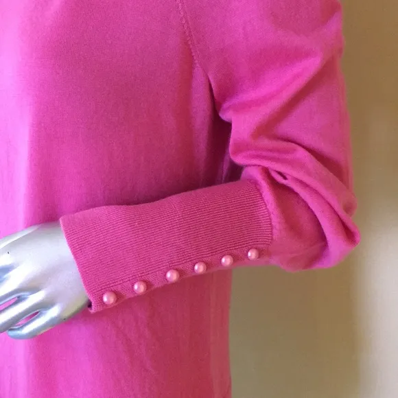 TALBOTS | Pure Merino Puff Sleeve Sweater Button Detail Sleeves
