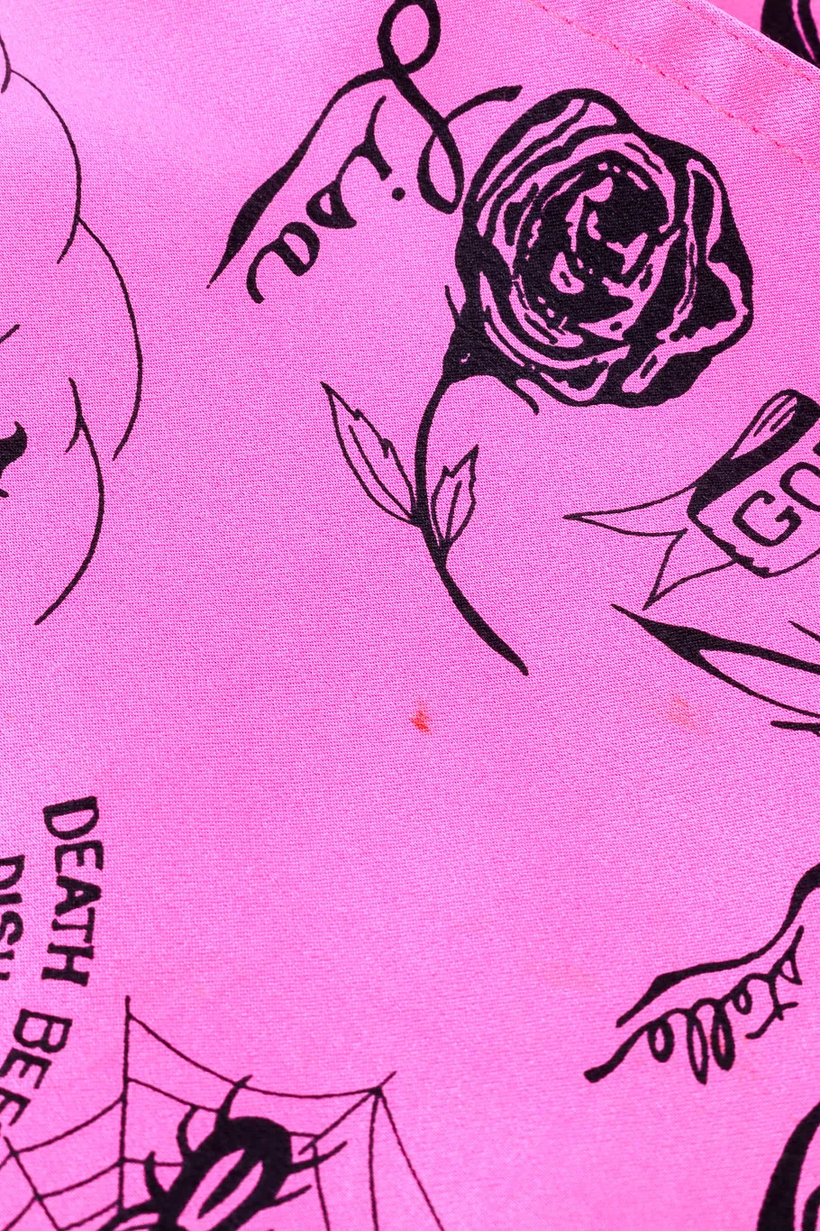 Tattoo Print Silk Button Up