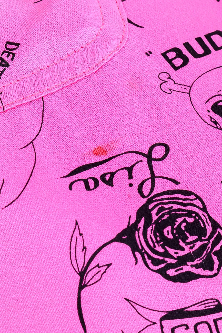 Tattoo Print Silk Button Up