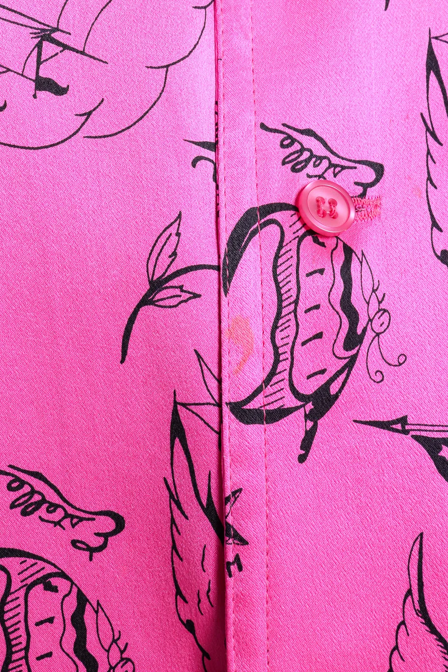 Tattoo Print Silk Button Up