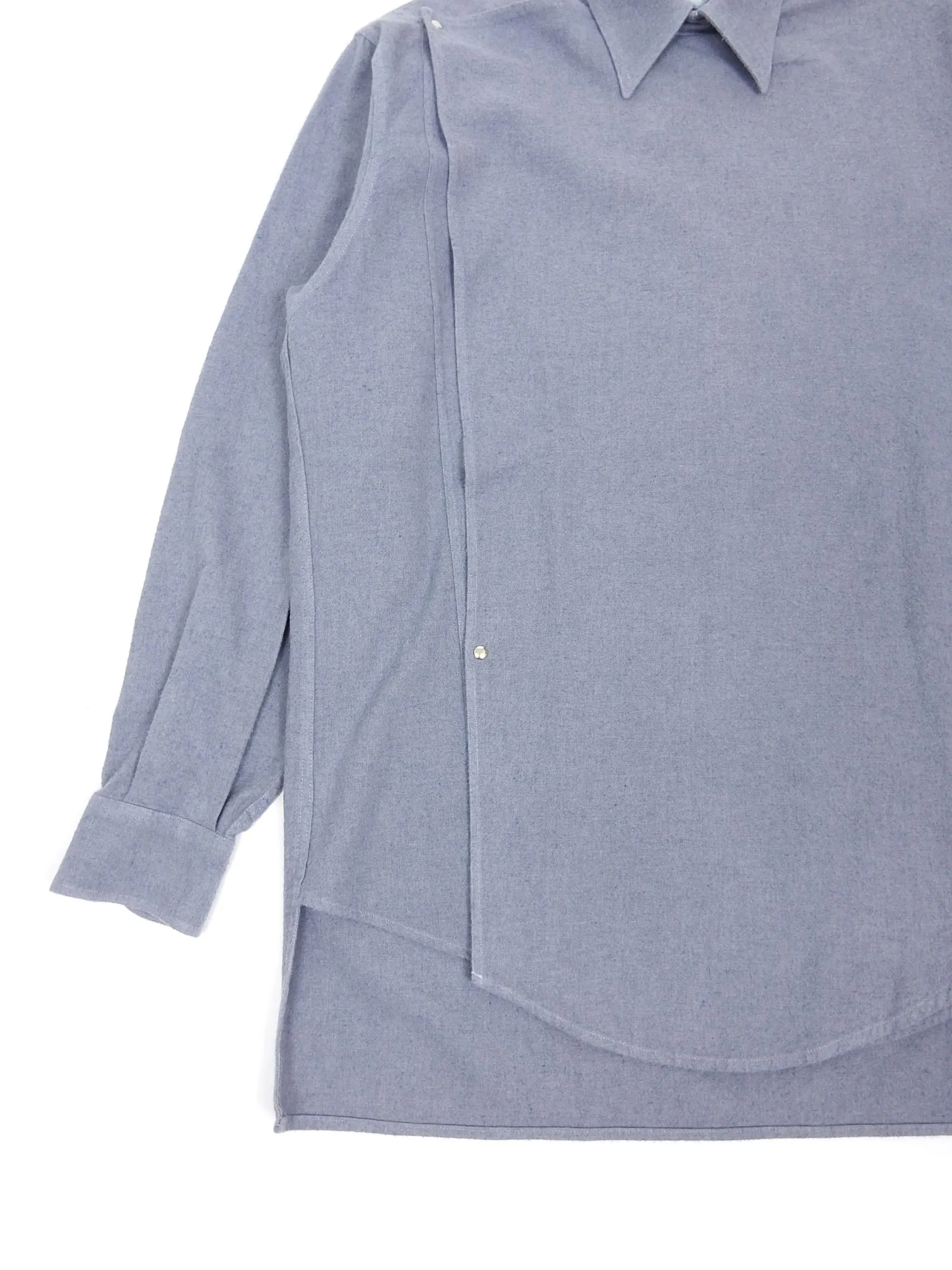 Thierry Mugler Snap Button Bib Shirt Size Large