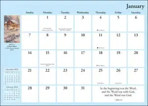Thomas Kinkade Studios 12-Month 2024 Monthly Pocket Planner Calendar with Script