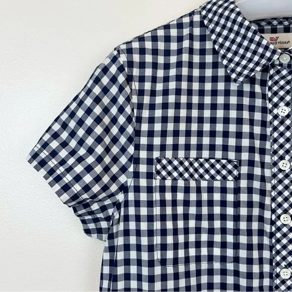 Vineyard Vines Gingham Contrasting Placket Shirt Dress 10