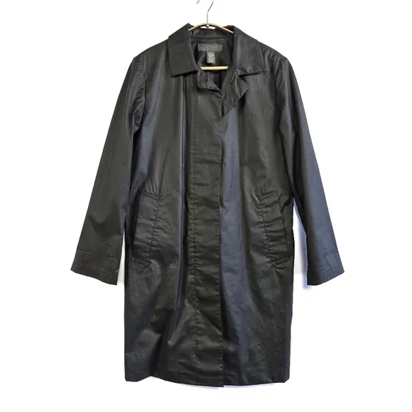 Vintage Banana Republic Jacket Medium Black Waxed Coated Cotton