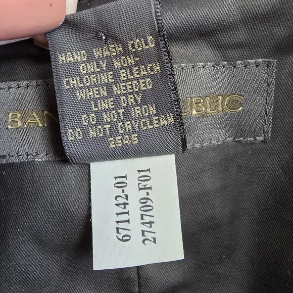 Vintage Banana Republic Jacket Medium Black Waxed Coated Cotton