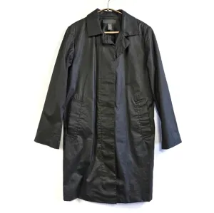 Vintage Banana Republic Jacket Medium Black Waxed Coated Cotton