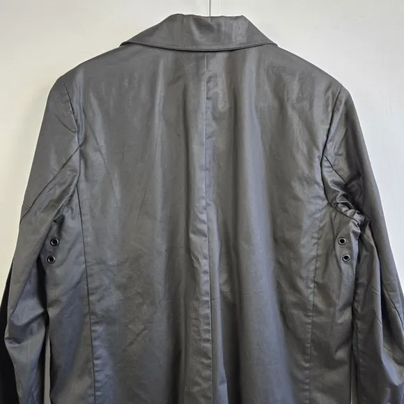 Vintage Banana Republic Jacket Medium Black Waxed Coated Cotton