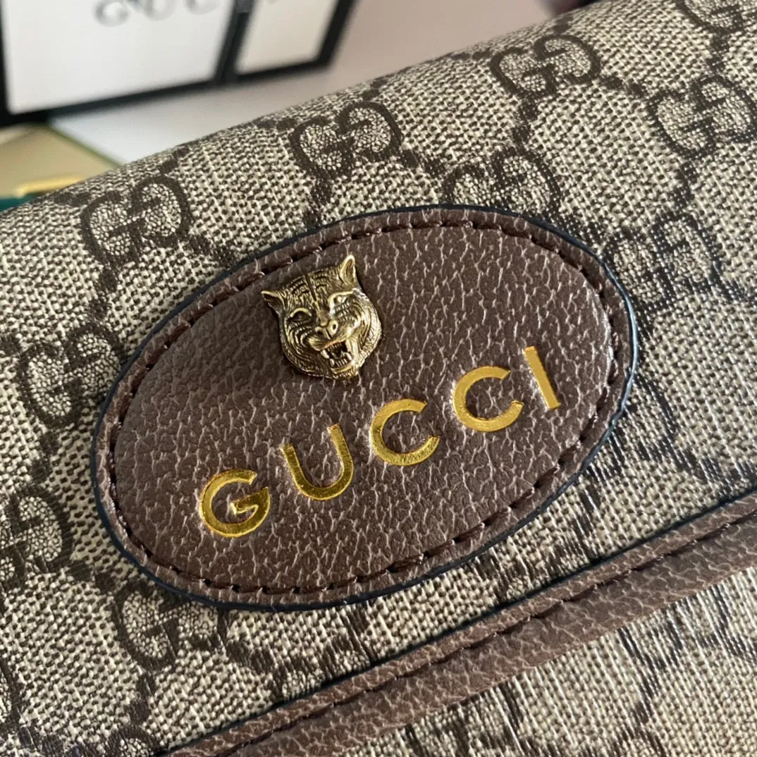 Vintage Tiger Head Embellished Handbag