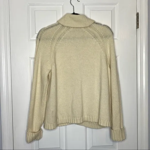 WOOLRICH wool blend fisherman’s sweater | size M Cream Chunky Knit Classic look