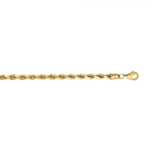 Yellow 14K Gold 4mm Diamond Cut Royal Rope Chain