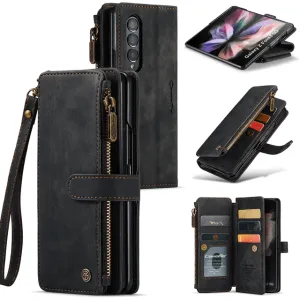 Zipper Leather Wallet Case For Samsung Z Fold