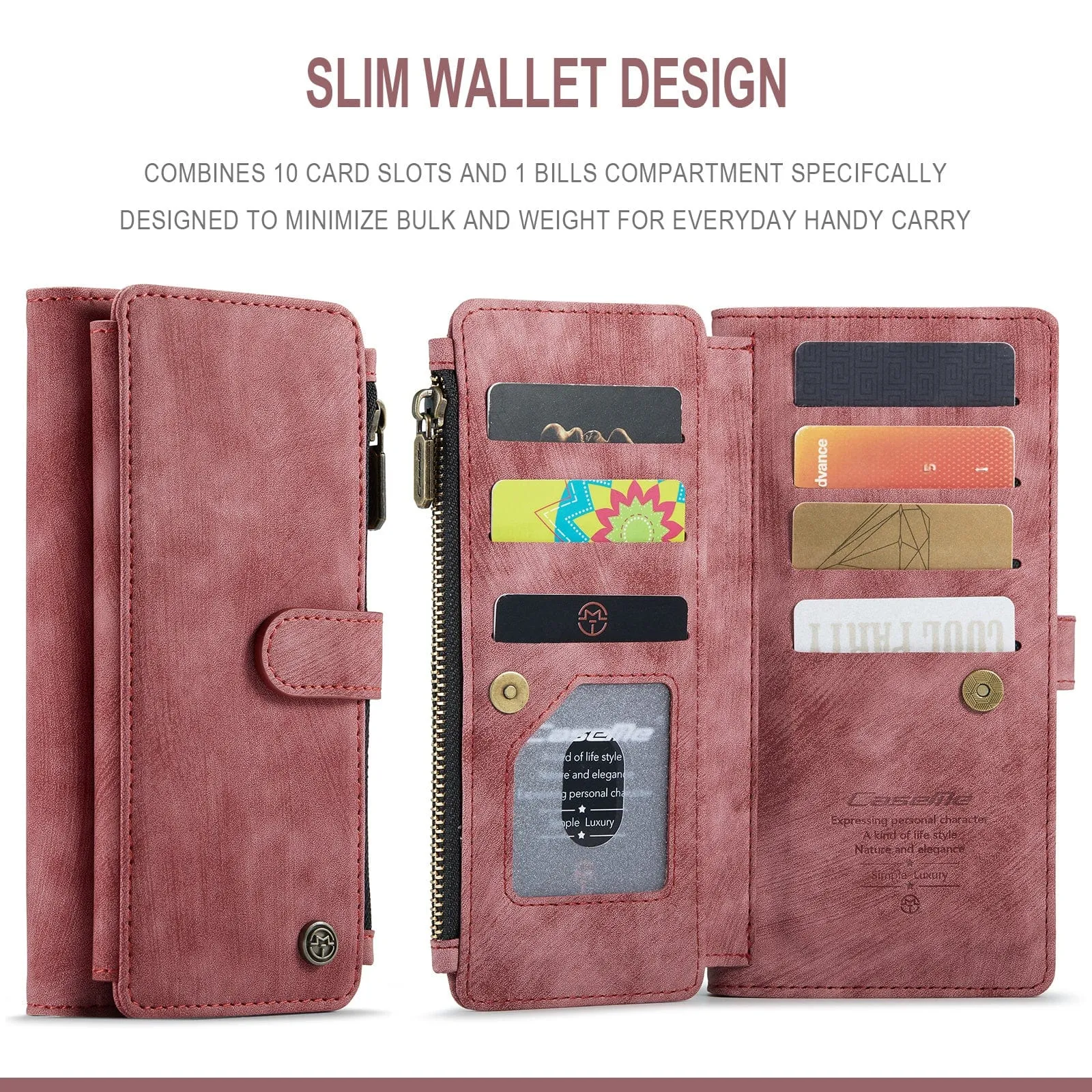 Zipper Leather Wallet Phone Case