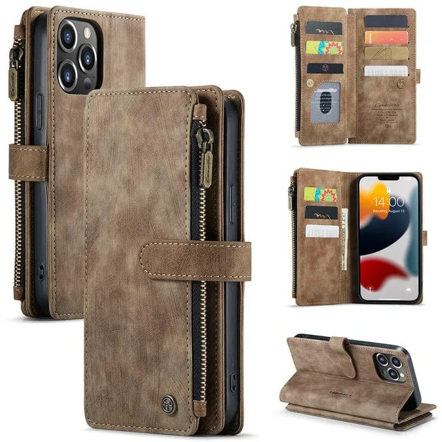Zipper Leather Wallet Phone Case